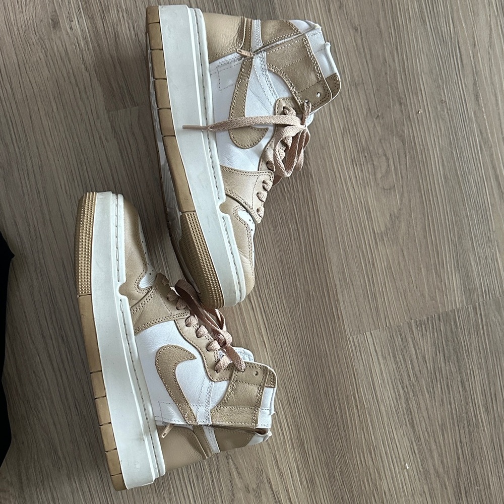 Nike Women's Beige and White High-Top Sneakers